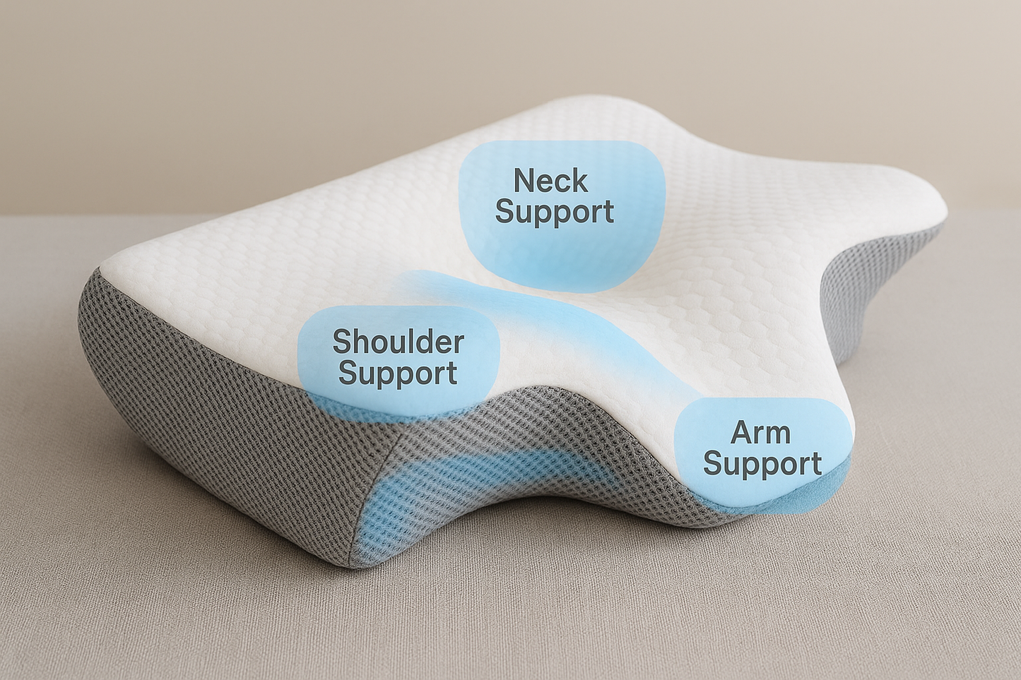 v-Comfort one כרית זיכרון ארגונומית תומכת צוואר ושכמות