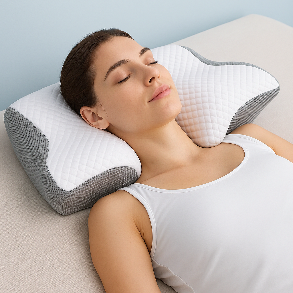 v-Comfort one כרית זיכרון ארגונומית תומכת צוואר ושכמות